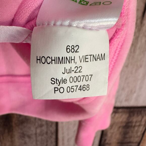 Lilly Pulitzer Larina Velour Zip Up Hoodie Pink XXL Beach Resort Vacation Cozy - Picture 7 of 9